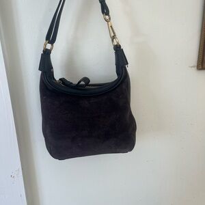 Coach Black Suede Shoulder Bag